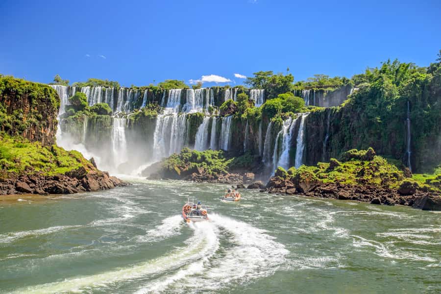 From Puerto Iguazu: Brazilian Falls with Boat Adventure - The 500-meter walk and Macuco Safari setup
