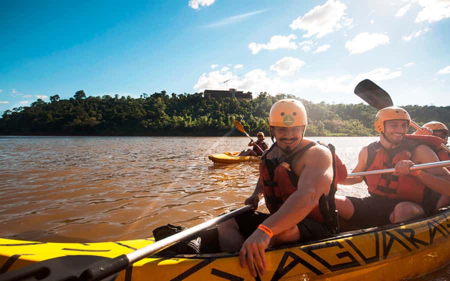 Guided Hike and Kayak or SUP River Tour w/ Transfer - Getting ready beside the Iguaçu River