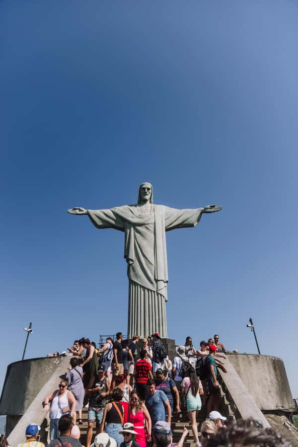 Rio de Janeiro: Christ the Redeemer Ticket - Arriving beneath Christ the Redeemer