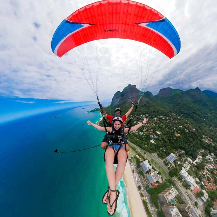 Rio de Janeiro: Paragliding with Hotel Pick-up & Drop-off - Preparing for takeoff at Pedra Bonita