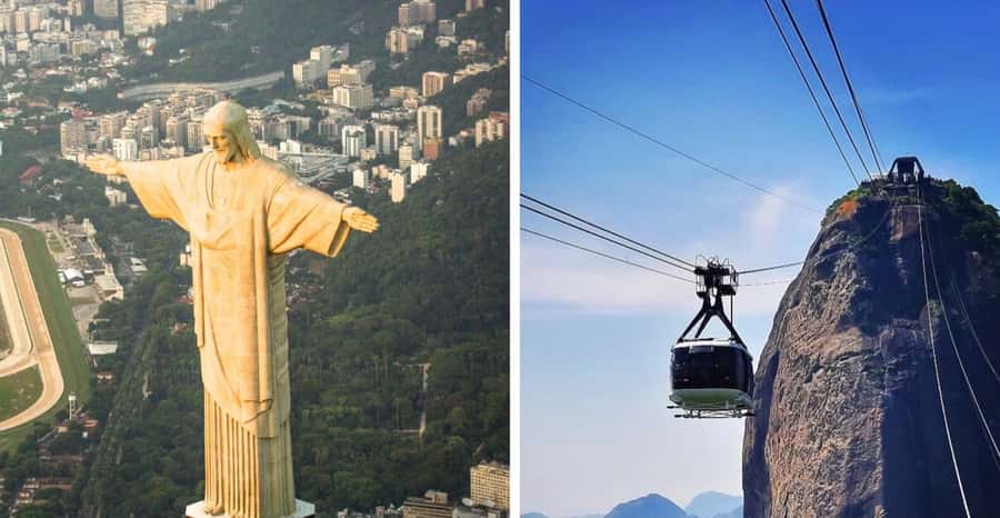 Rio: Sugarloaf Cable Car and Corcovado Train Tickets - Christ the Redeemer above Tijuca National Park