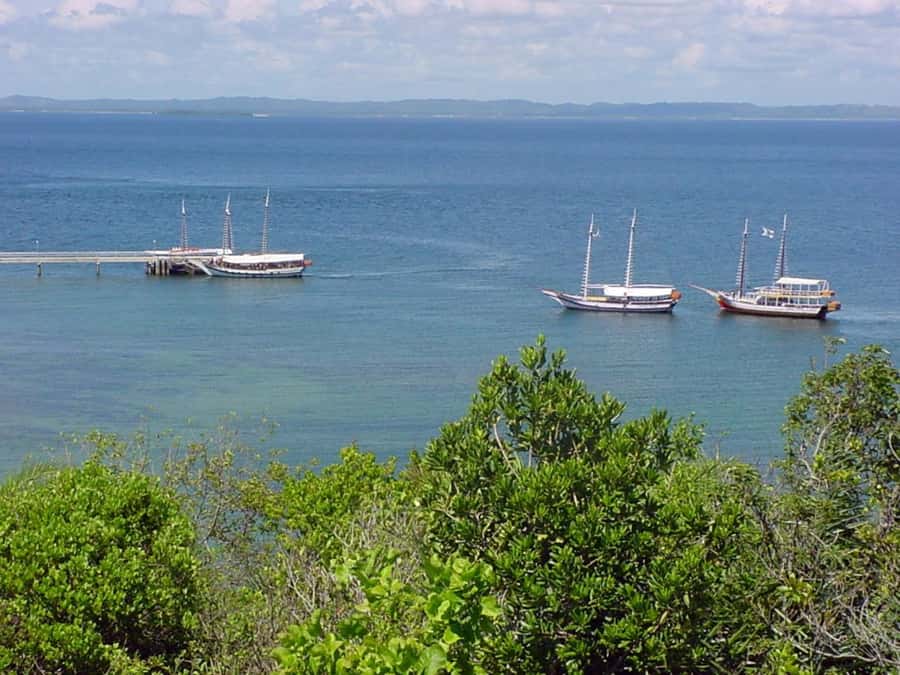 Salvador: Schooner Cruise with Pickup and Itaparica Stop - Salvador and Forte do Mar from the water