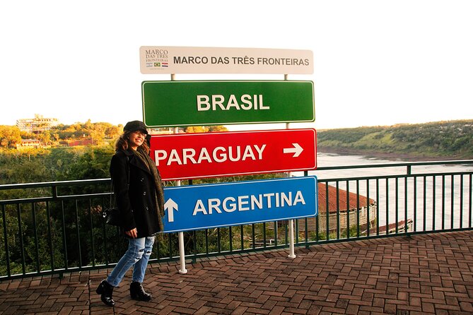 Sunset at the Landmark of the Three Frontiers Monument - The sunset view across Argentina and Paraguay
