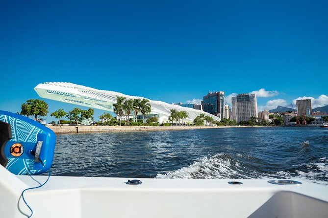 Sunset Boat Tour with Beer, Water, Soda and Snacks included - Leaving Marina da Glória with Rio in view