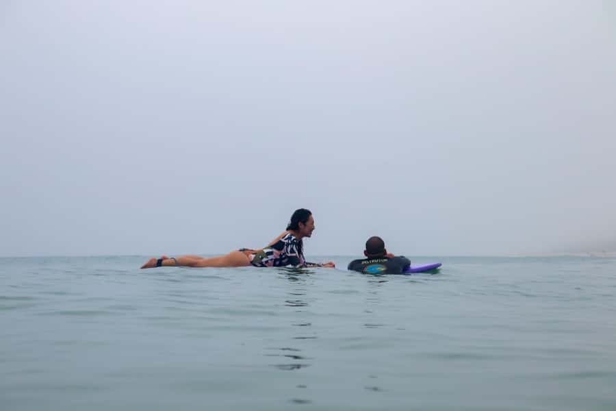 Surf lessons: in Arpoador in Ipanema. - Moving from board practice to the sea